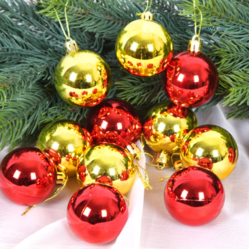 Set 24 quả châu bằng nhựa lấp lánh dùng để trang trí giáng sinh