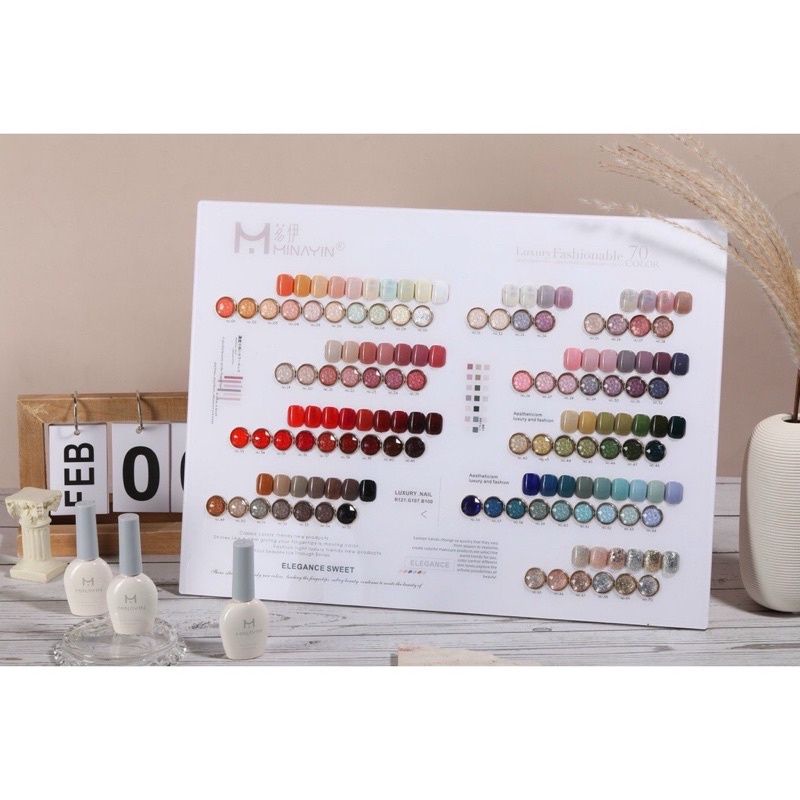 Sét sơn Gel MINAYIN 70 màu - Tặng bảng màu base top