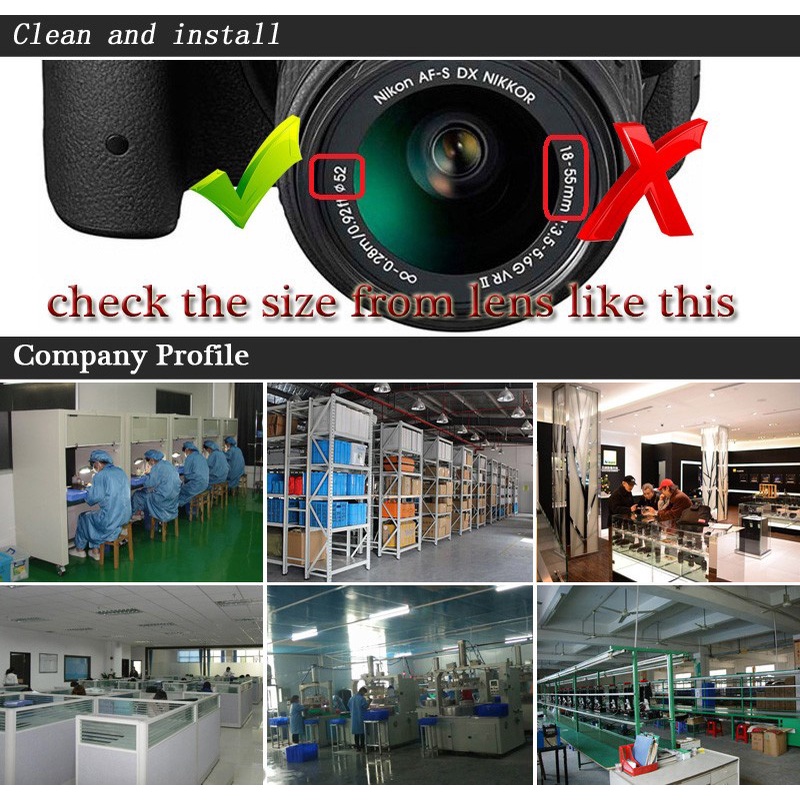 Bộ Lọc Ống Kính Màu Đỏ Gradient Cho 24-105 d600 d80 d3300 18-200 49mm 52mm 55mm 58mm 62mm 67mm 72mm 77mm