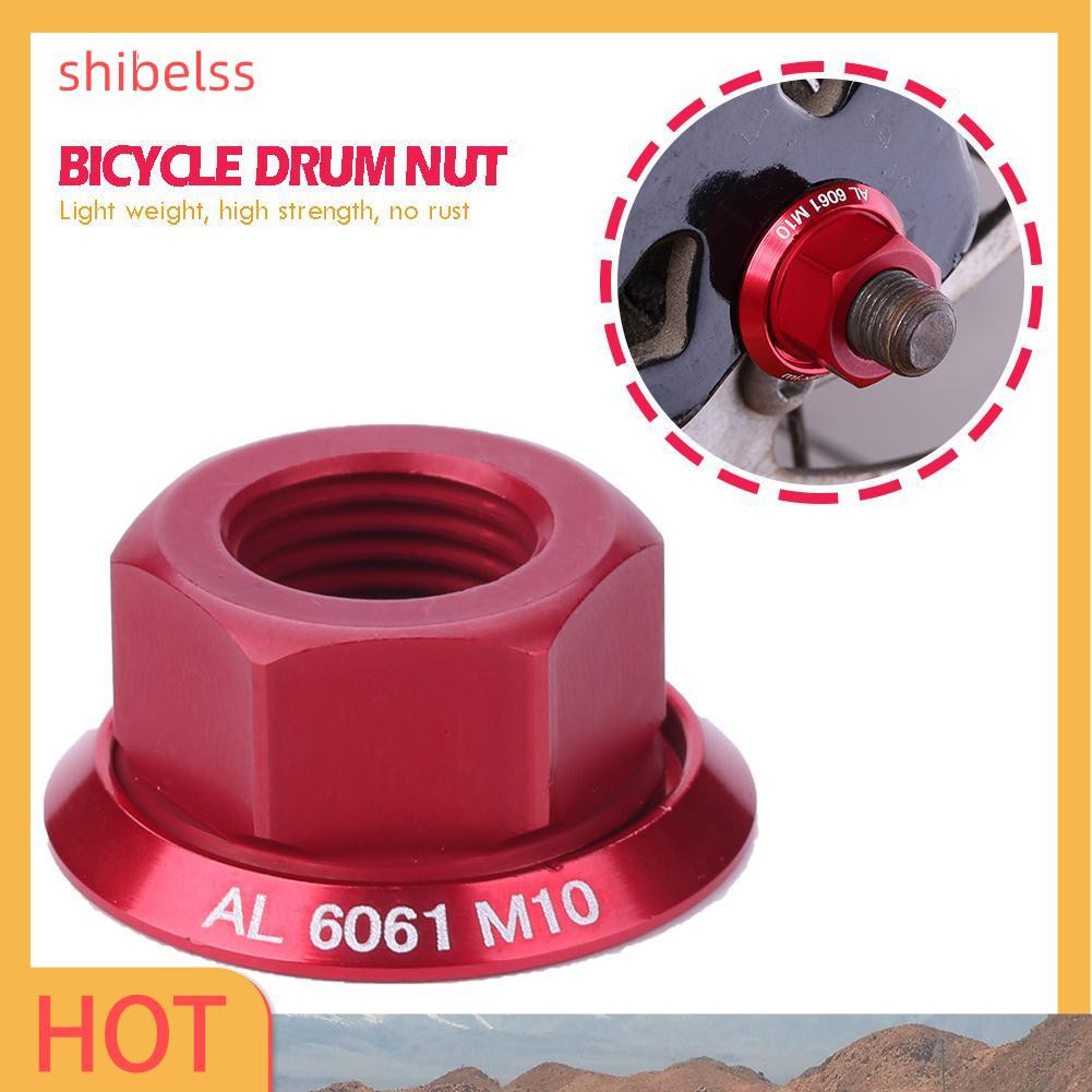 （ʚshibelss）1pc Bicycle Drum Hub Nuts M10 Fixed Gear MTB Road Folding Bike Screw Bolt