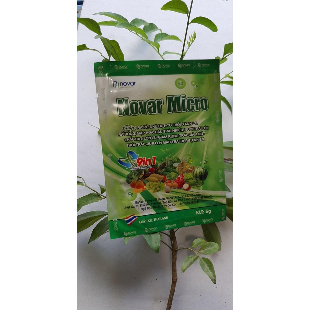 PHÂN BÓN TRUNG VI LƯỢNG THÁI LAN NOVAR MICRO GÓI 5G - GIÚP LÊN MÀU TRÁI ĐẸP