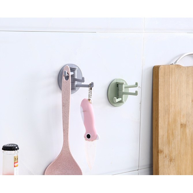 [❌GIÁ SỈ❌] Móc treo quần áo đồ dùng phòng tắm dạng tròn xoay 3 móc 88117