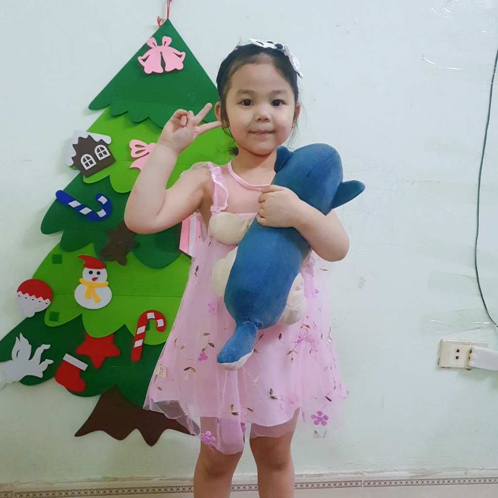 Đầm công chúa cánh tiên, váy công chúa cánh tiên phối ren thêu hoa xinh xắn cho bé gái 8-14kg