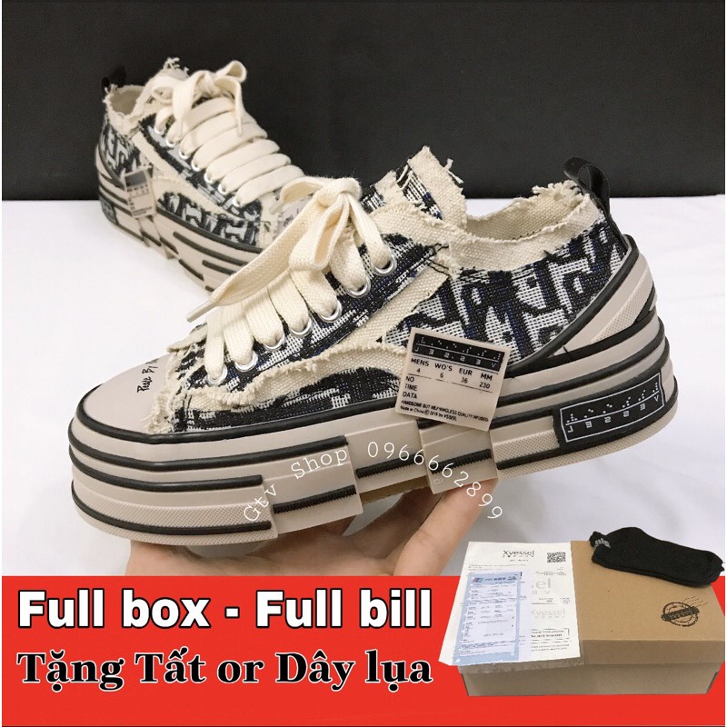 [FULL BOX - FULL BILL, Tặng Tất or Dây lụa] Giày thể thao nam nữ XVessel style rách cái bang.  .