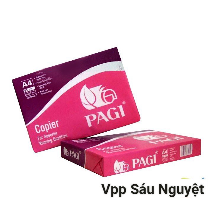 Giấy A4 Pagi 65mgs tập 500 tờ dùng photo trong văn phòng