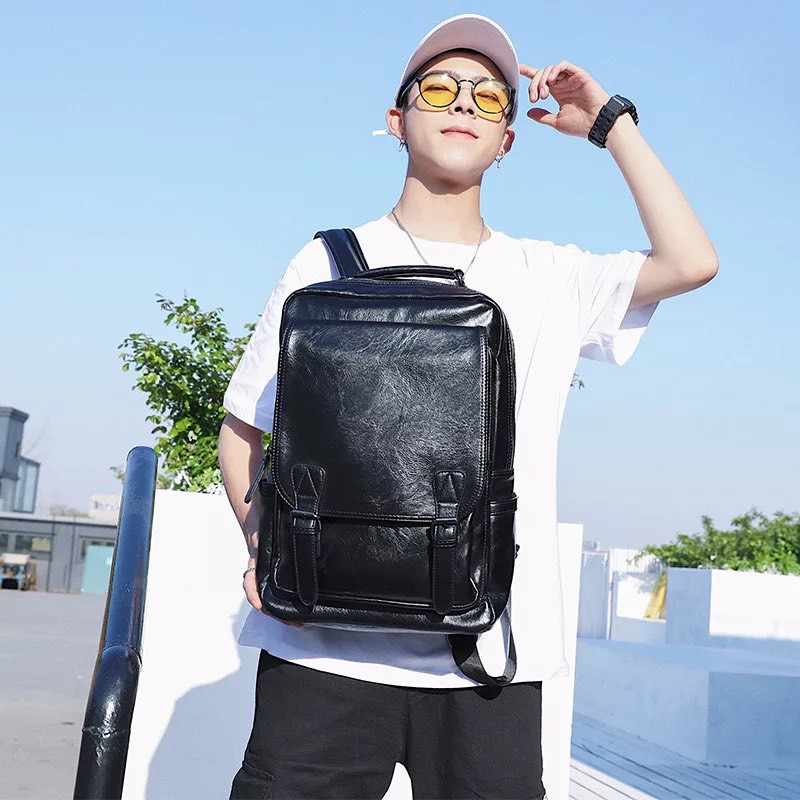 Balo Da Nam Hàn Quốc - Balo Thời trang Nam - Đựng laptop