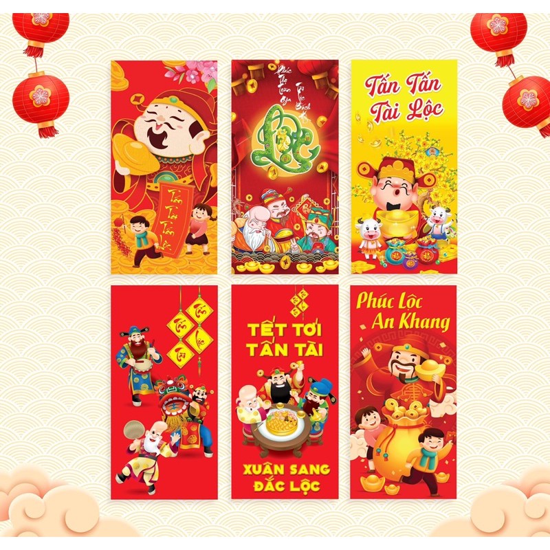 Sỉ 500- 1000 lixi mẫu mới 2021 giấy đẹp tặng túi nilon