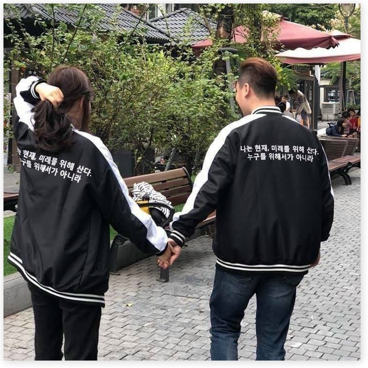 ÁO KHOÁC DÙ 2 LỚP NAM NỮ PHỐI SỌC TAY CHỮ HÀN CỰC ĐẸP HHP