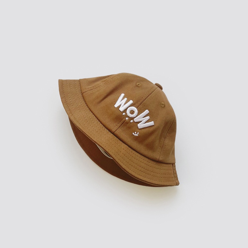 Mũ Tai Bèo Mỏng Thêu Chữ WOW Thời Trang Mùa Hè Cho Bé