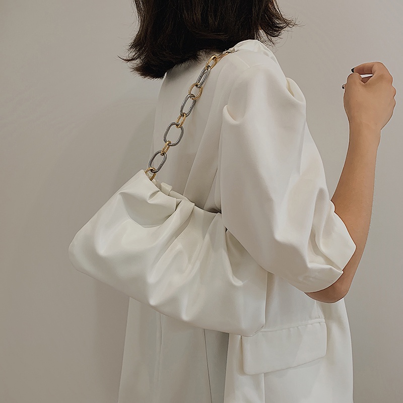 Túi IELGY đeo vai màu trơn hình đám mây phong cách hàn quốc dễ phối đồ cho nữ