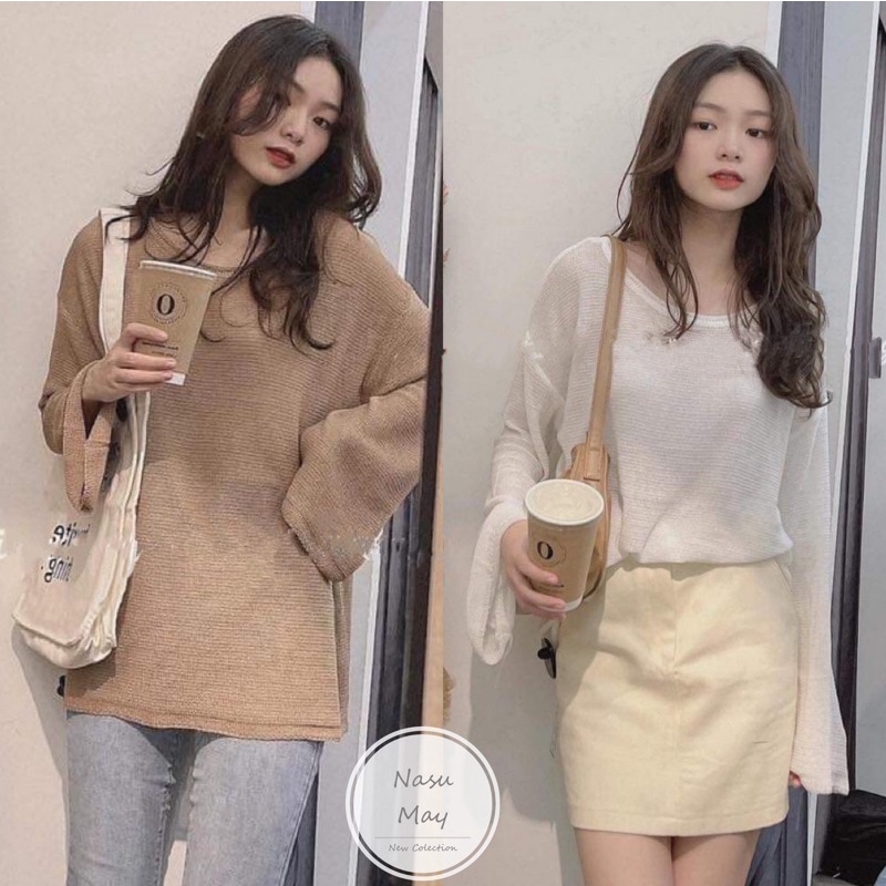 Áo Thun Nữ Dài Tay Dáng Rộng Suông