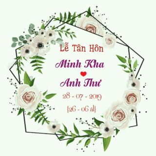 Banner cưới và tem chai nước
