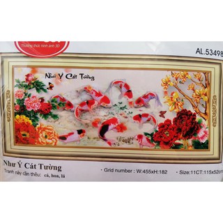 Tranh thêu chữ thập Cá Như ý cát tường (chưa thêu) AL53498