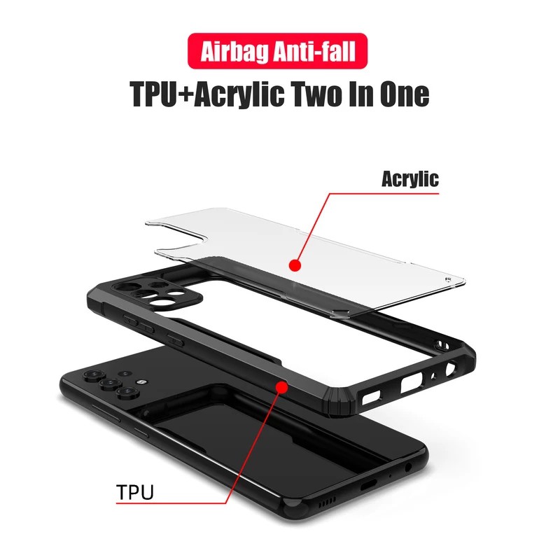 OPPO A31 A38 A18 4G A33 2020 A8 A32 A53 A53s A91 A15 A15s A12 A12s A12e A5 AX5 A5s AX5s Ốp lưng chống sốc trong suốt acrylic