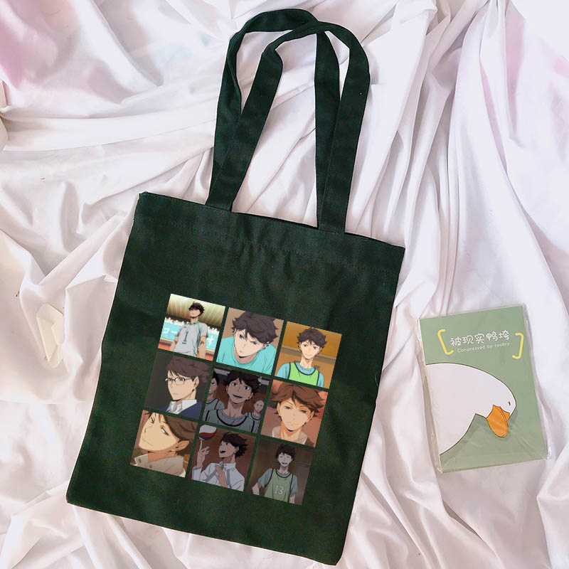 Túi xách trung học Haikyuu Anime Túi vải thông thường Túi mua sắm Túi đeo vai