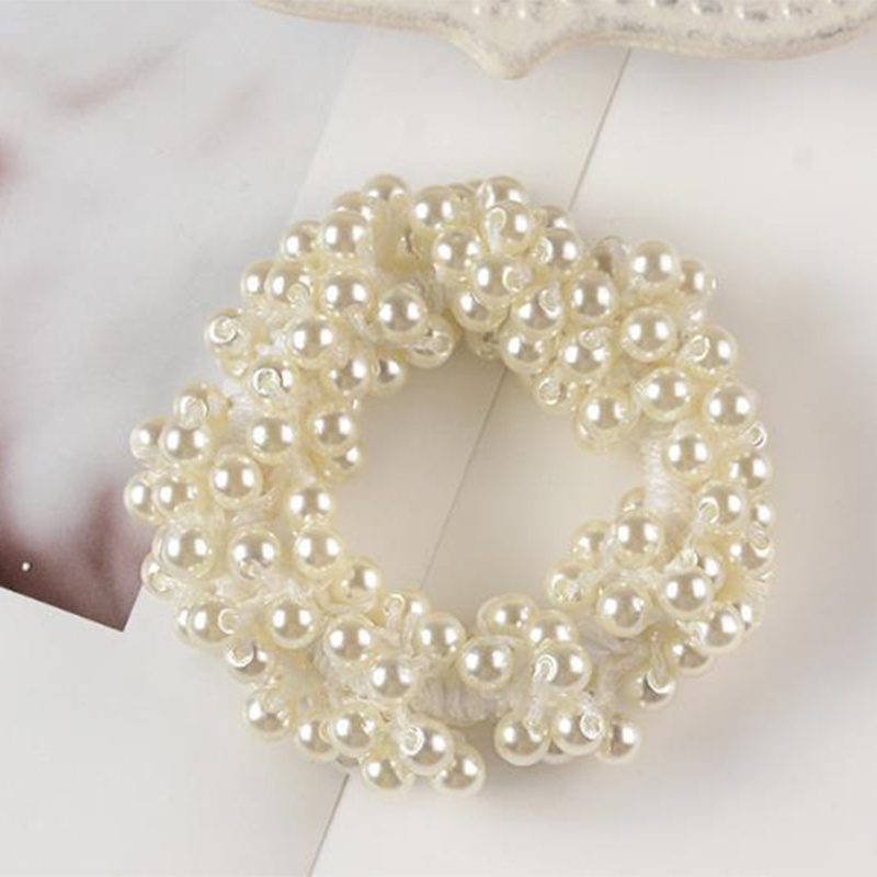 Dây Cột Tóc Co Giãn Đính Hạt Ngọc Trai Dễ Thương