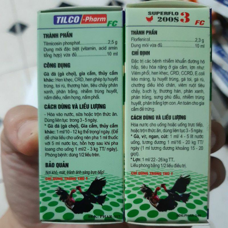 Bộ sản phẩm gà đá, gà chọi Super FC ( 2 lọ 10ml) hen.khẹc.tiêu.chảy