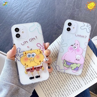 【Ready Stock】Casing iPhone 13 Mini 12 11 Pro Max X XR Xs Max 8 7 6s 6 Plus SE2020 SE 5s 5 4s 4 Phone Case Spongbob & Patrick Star Cute Cartoon Transparent Silicone Soft Cover