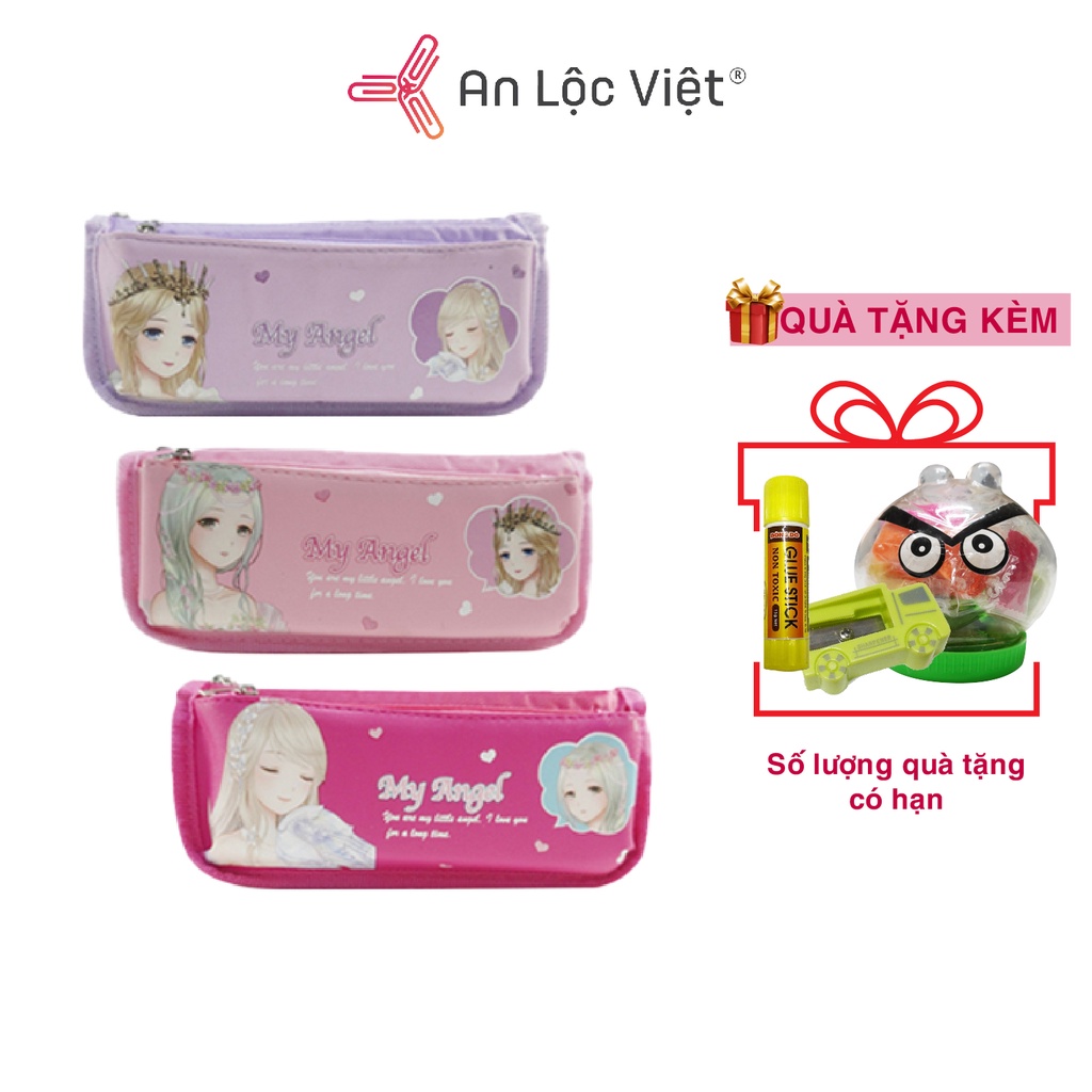 Bóp ví viết cute chất liệu vải, nhiều màu sắc 6206 cho học sinh