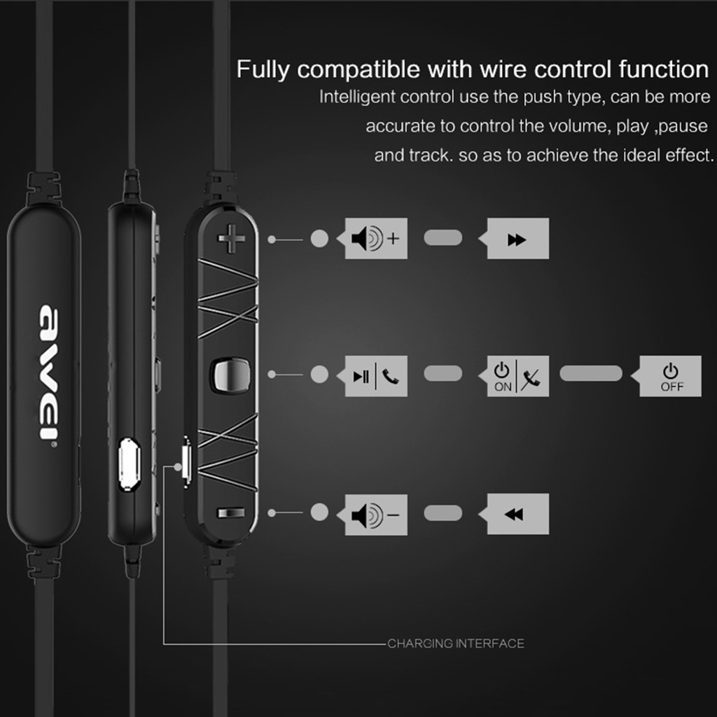 Tai Nghe Bluetooth Awei A980Bl Chống Ồn Âm Thanh Sống Động Chất Lượng Cao