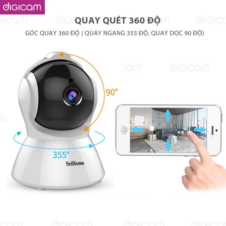 Camera Srihome SH025 - 2.0mp FHD 1080P - Đàm thoại 2 chiều | BigBuy360 - bigbuy360.vn