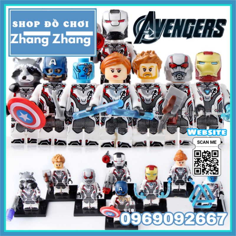 Đồ chơi Xếp hình Avengers gồm Captain America Black widow - Thor - Ant man - Nebula - Iron man Minifigures Xinh X0251