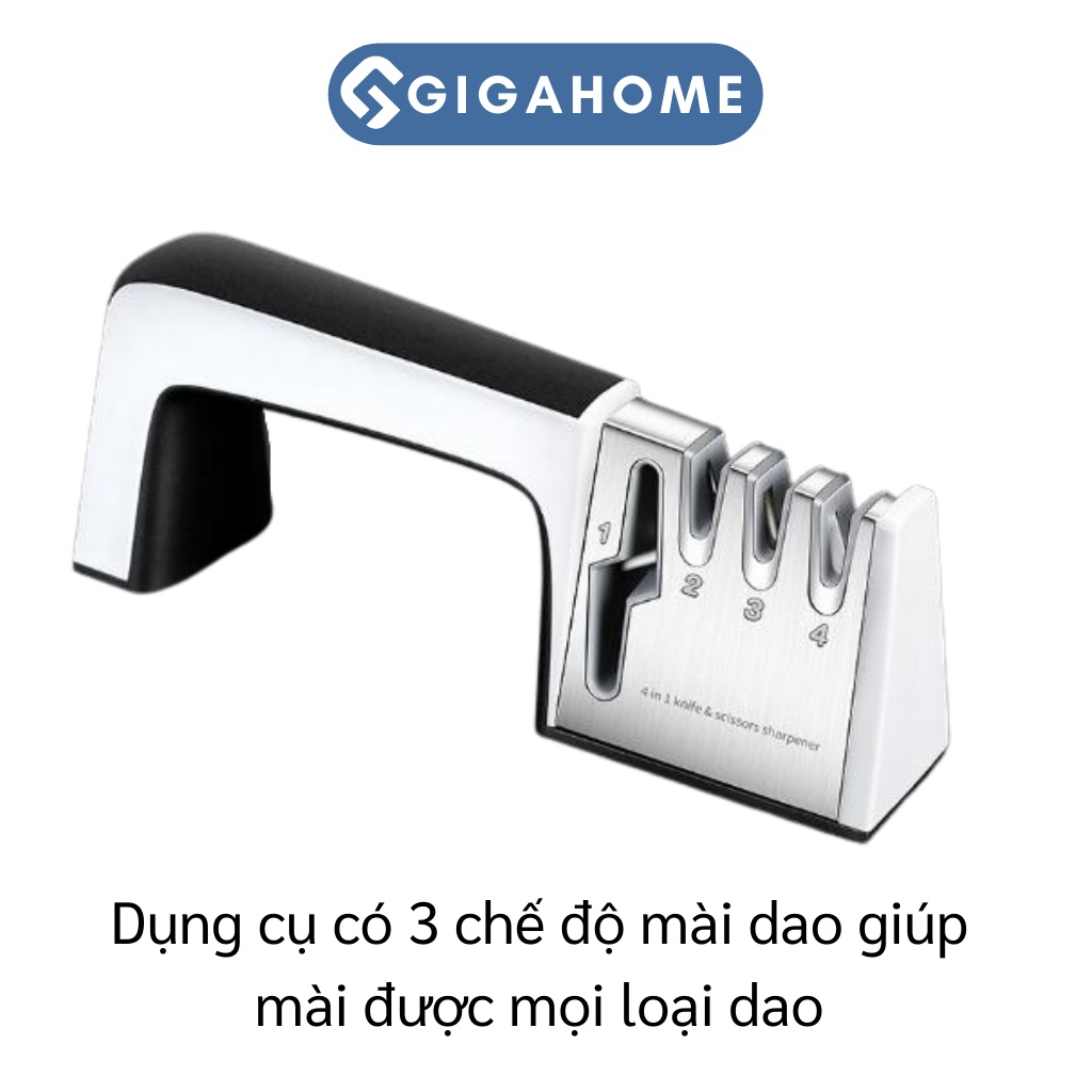 Dụng Cụ Mài Dao Kéo 4 Rãnh Cầm Tay GIGAHOME Bằng Thép Không Gỉ, Tiện Dụng 8533