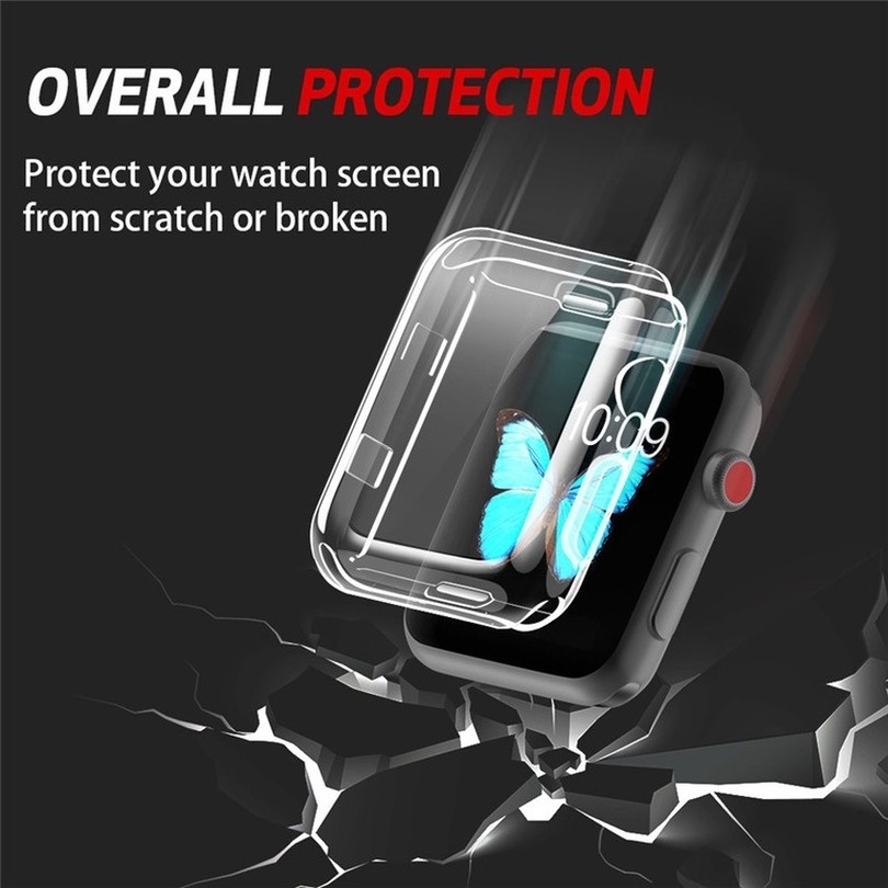 Ốp trong suốt bảo vệ 360 độ cho đồng hồ thông minh iWatch dòng 7 6 se 5 4 3 2 1 45mm 44mm 42mm 41mm 40mm 41mm
