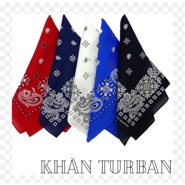 Khăn bandana nam in hoa văn vải cotton size 55x55cm - Khăn turban