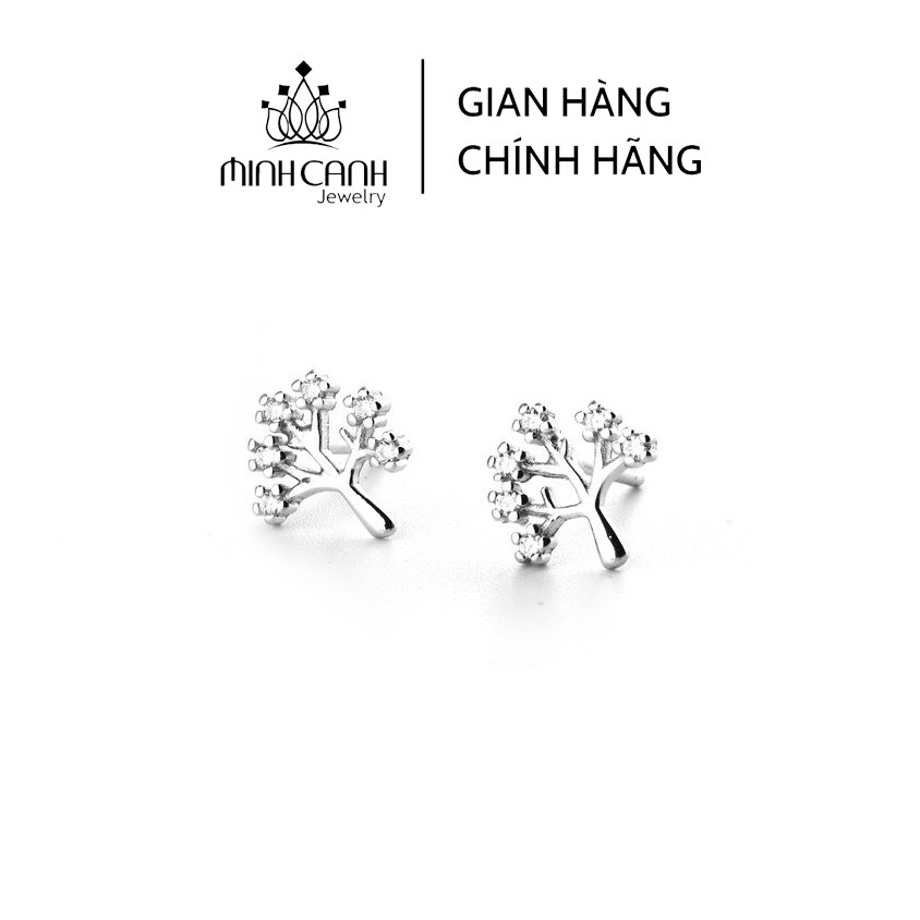 Bông Tai Bạc Hình Cây Đính Đá Xinh Xắn - Minh Canh Jewelry