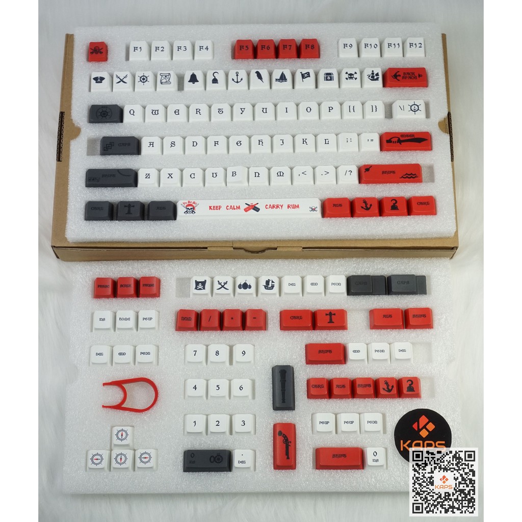 Keycap CƯỚP BIỂN PIRATE - profile OEM - keycap PBT - Dyesub - 131 nút cho bàn phím cơ (Filco, Leopold, IKBC, Edra)