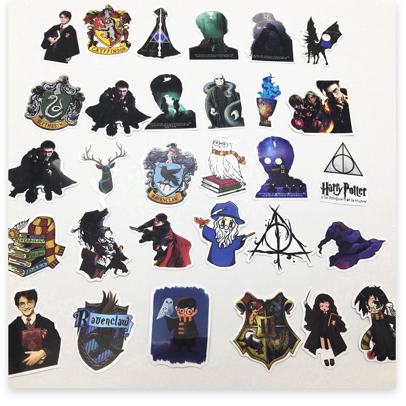 Sticker Set 50 Hình Dán Trang Trí Hình Nhân Vật Trong Phim Harry Potter