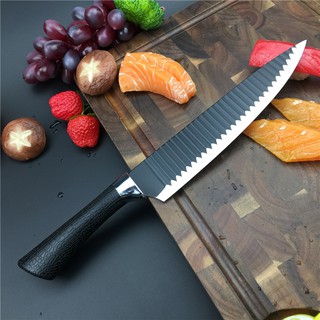 dao nhật làm bếp.dao có vân chống dính.chất liệu chống rỉ (dài 32cm lưỡi 4cm)