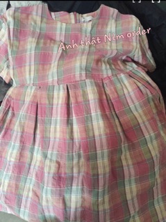 Váy babydoll kẻ caro
