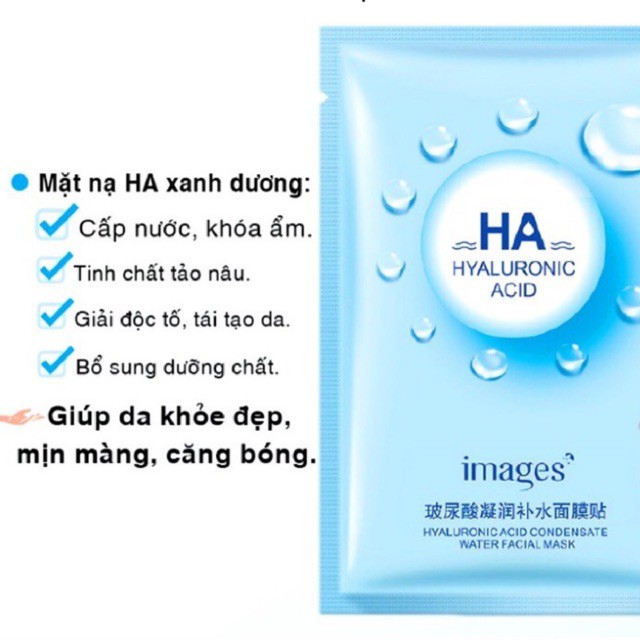 Mặt nạ HA cấp nước Hyaluronic acid facial mask (3 màu)