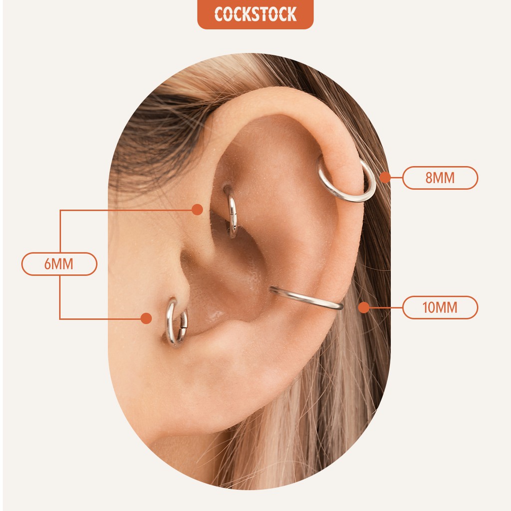 Khuyên tai vòng mảnh đủ size, đủ màu unisex (cho cả nam và nữ) SLIM HOOP EARRING