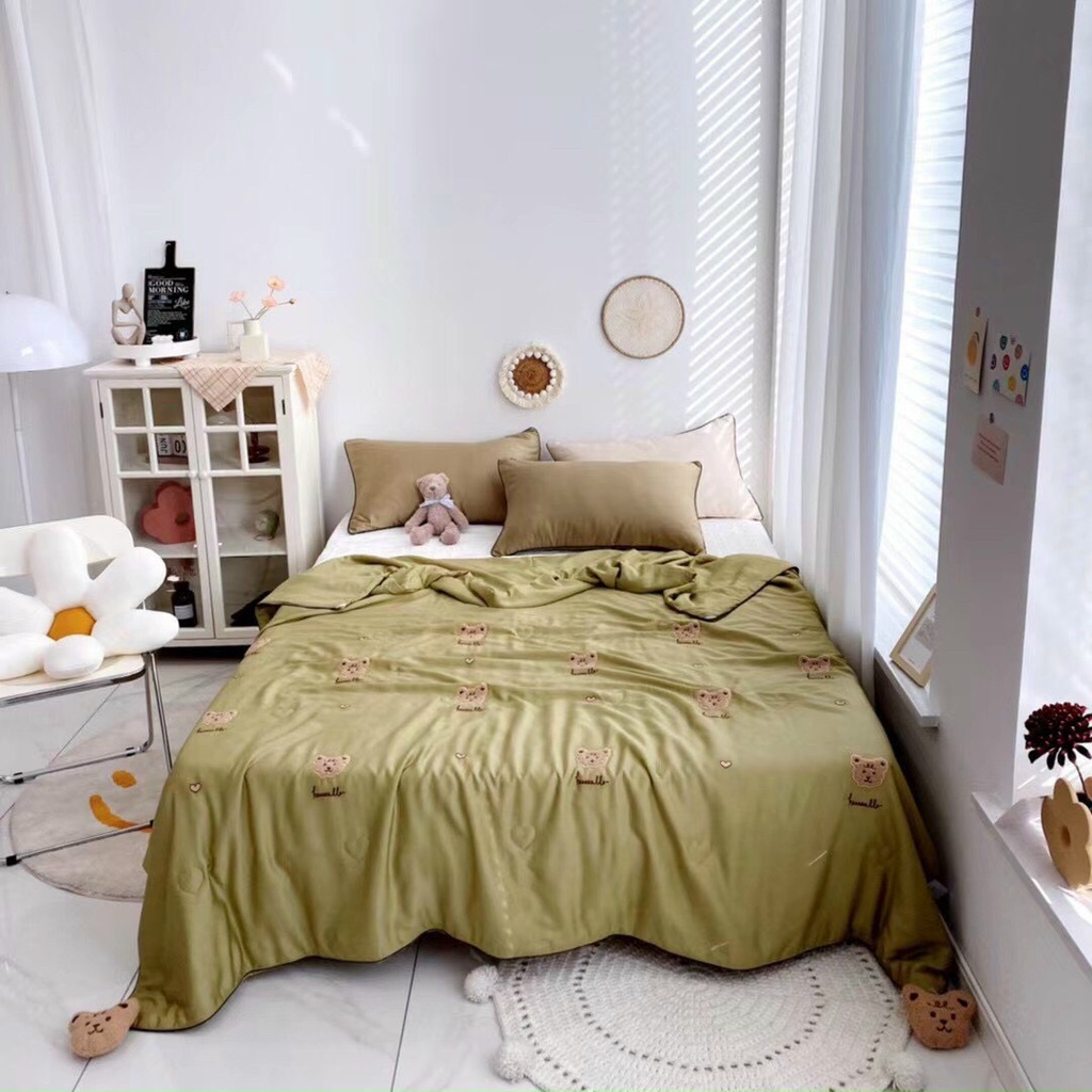 CHĂN LỤA TENCEL GẤU TEDDY HÀNG CAO CẤP MỚI