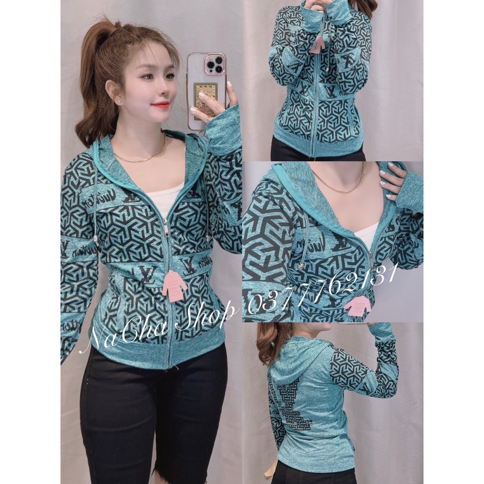Aó khoác Nữ, vải cotton in đốm co giãn 4 chiều