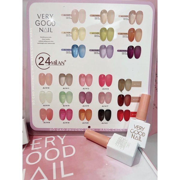 Set thạch 24 màu very good nail ,Sơn thạch FREESHIP ( hàng chính hãng ) chuẩn công ty tặng bảng màu meca cao cấp