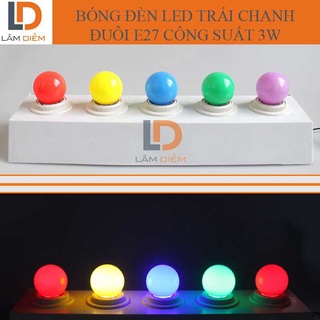 Bóng đèn led trang trí trái chanh đuôi e27 công suất 3w nhiều màu