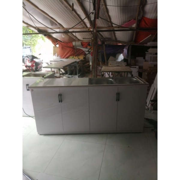 Tủ Bếp Nhựa ĐÀI LOAN. Có 2 Bồn Rửa + Vòi. Cực kỳ Bền, Chắc Chắn. Có Bảo Hành và FreeShip TP.HCM