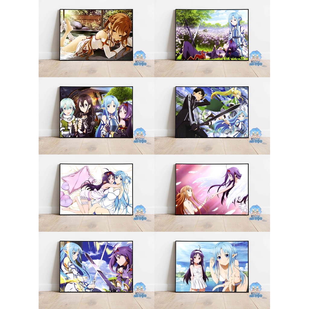 Ảnh poster A3 dán tường cao cấp Yuuki Asuna (19) Anime Manga Sword Art Online  by 2D Tộc Shop