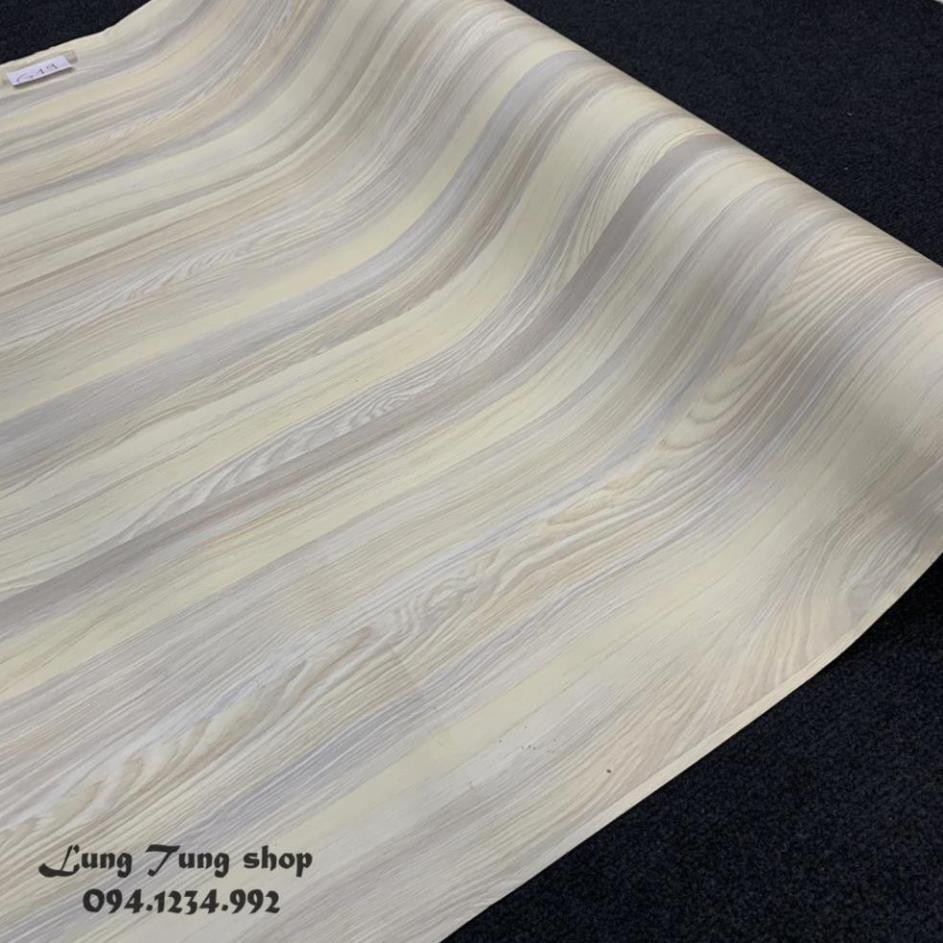 Decal vân gỗ trắng - Giấy dán tường bàn tủ giả gỗ màu trắng có sẵn keo G19