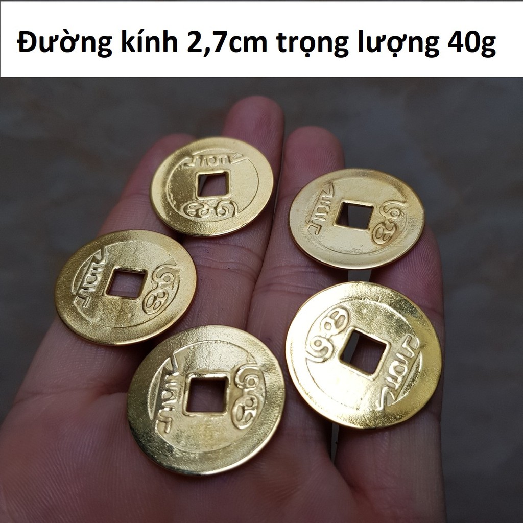 Combo 5 đồng xu Ngũ đế bằng đồng si vàng MS27