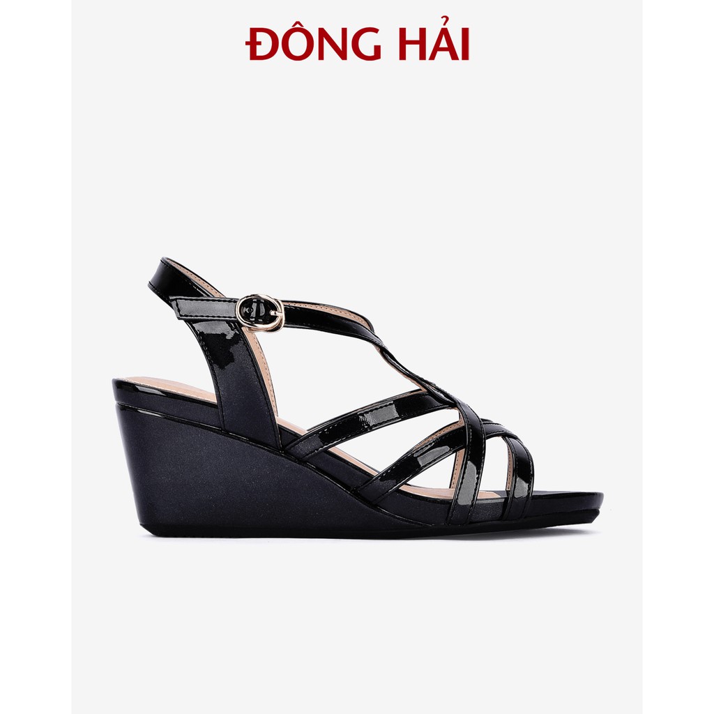 "TẶNG NGAY 30K khi theo dõi gian hàng trong T6 "Sandal xuồng Đông Hải quai ngang hiệu ứng ánh kim cao 7cm - S7154