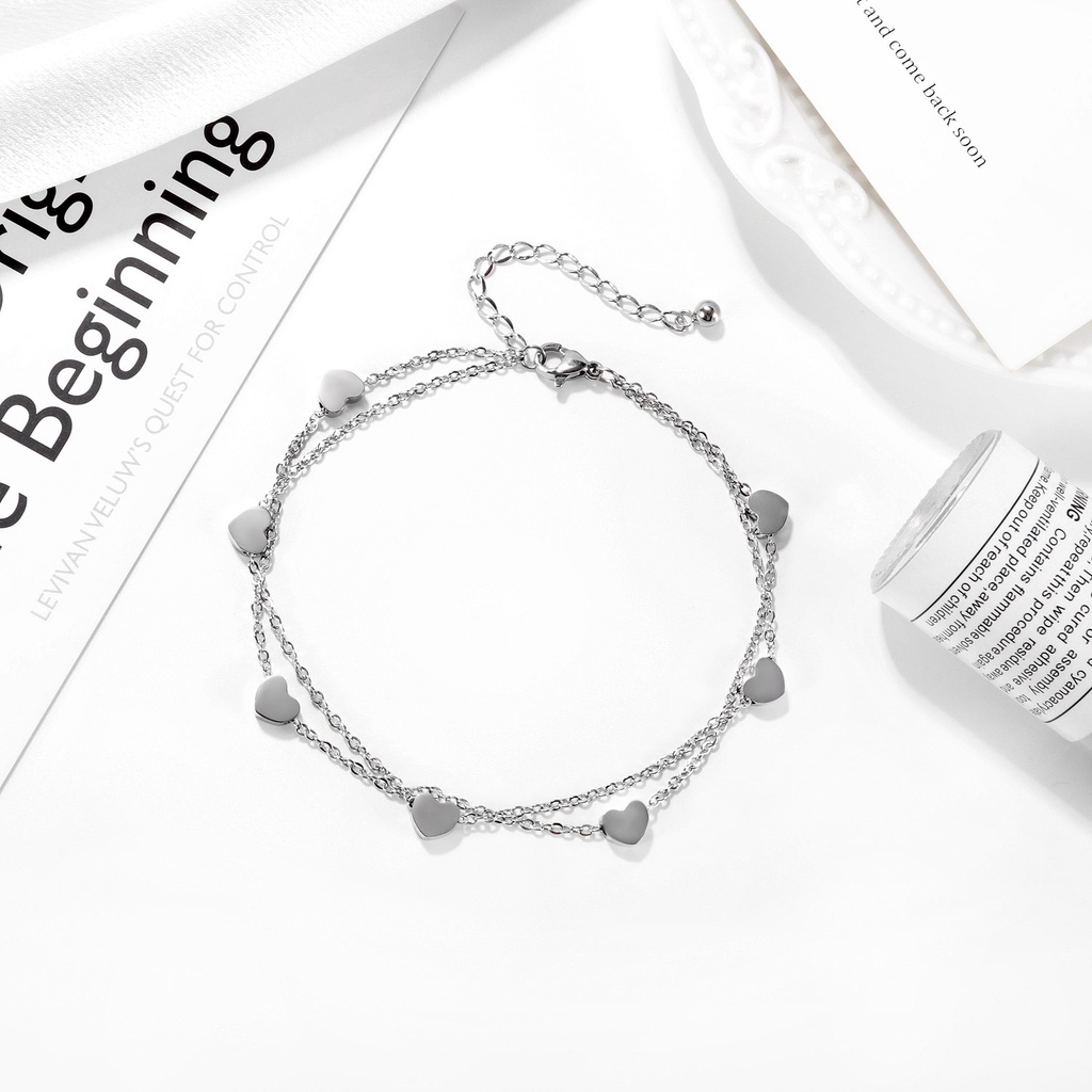 Lắc chân OPK GZ128 thép titan màu vàng hồng/ bạc phong cách Hàn Quốc thời trang dành cho nữ