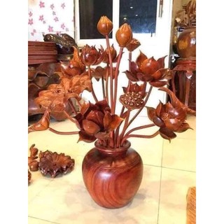 hoa sen gỗ hương vip bình chum