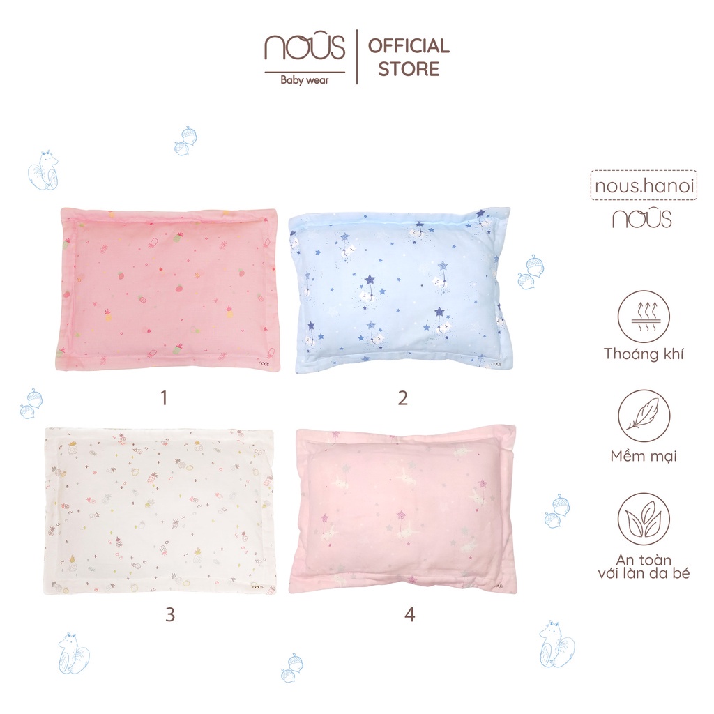 NOUS Gối bông xô - phụ kiện sơ sinh cho giấc ngủ của trẻ