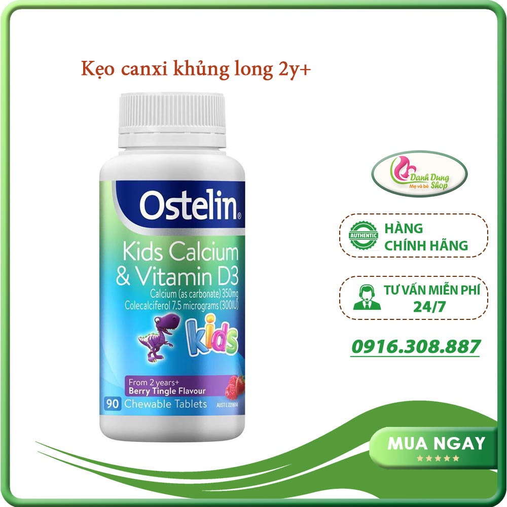 Canxi Ostelin Khủng Long Cho Bé 90v úc date xa