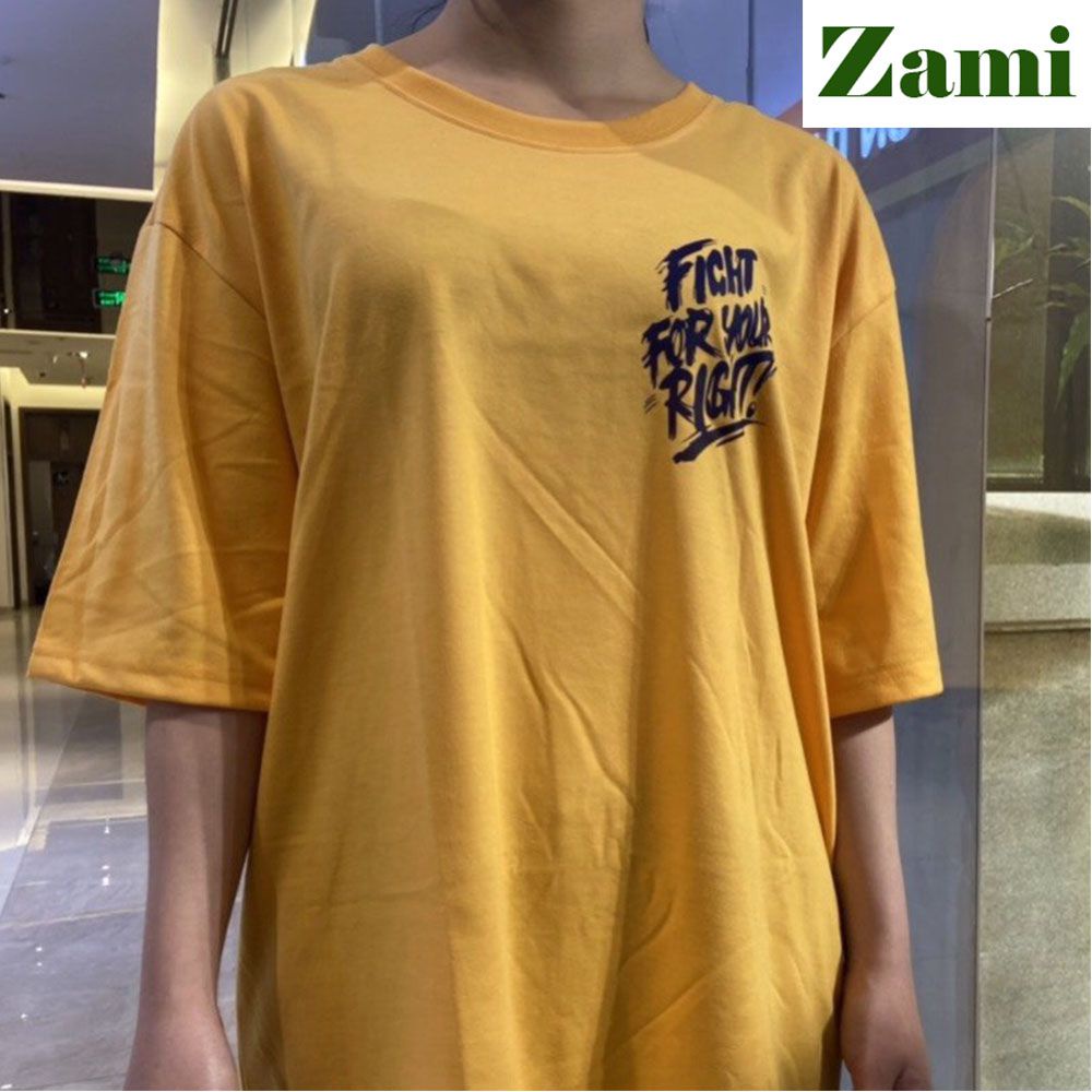 Áo Thun Unisex Nam Nữ Freesize Form Rộng Chất Cotton Oversize In Chữ Phản Quang Hàn Quốc Fight For Your Right ZT16 Zami | BigBuy360 - bigbuy360.vn